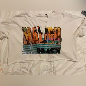 Thrifted V neck Distressed Crop top